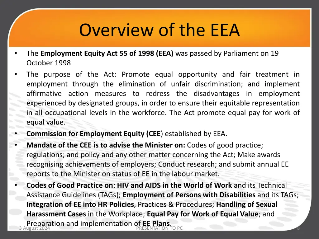 overview of the eea