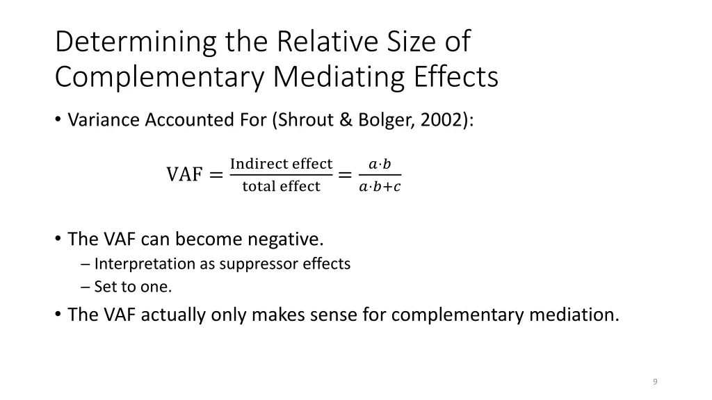 determining the relative size of complementary