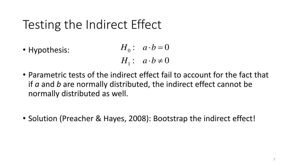 testing the indirect effect