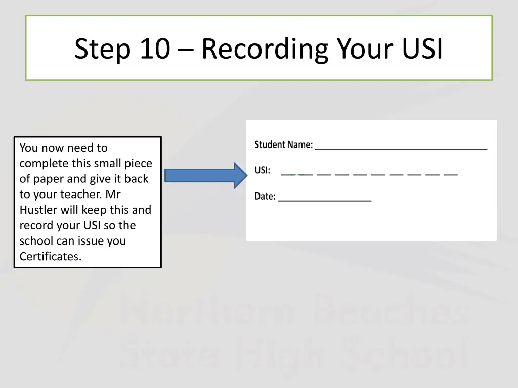 step 10 recording your usi