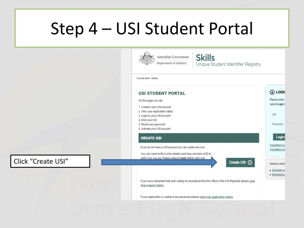 step 4 usi student portal