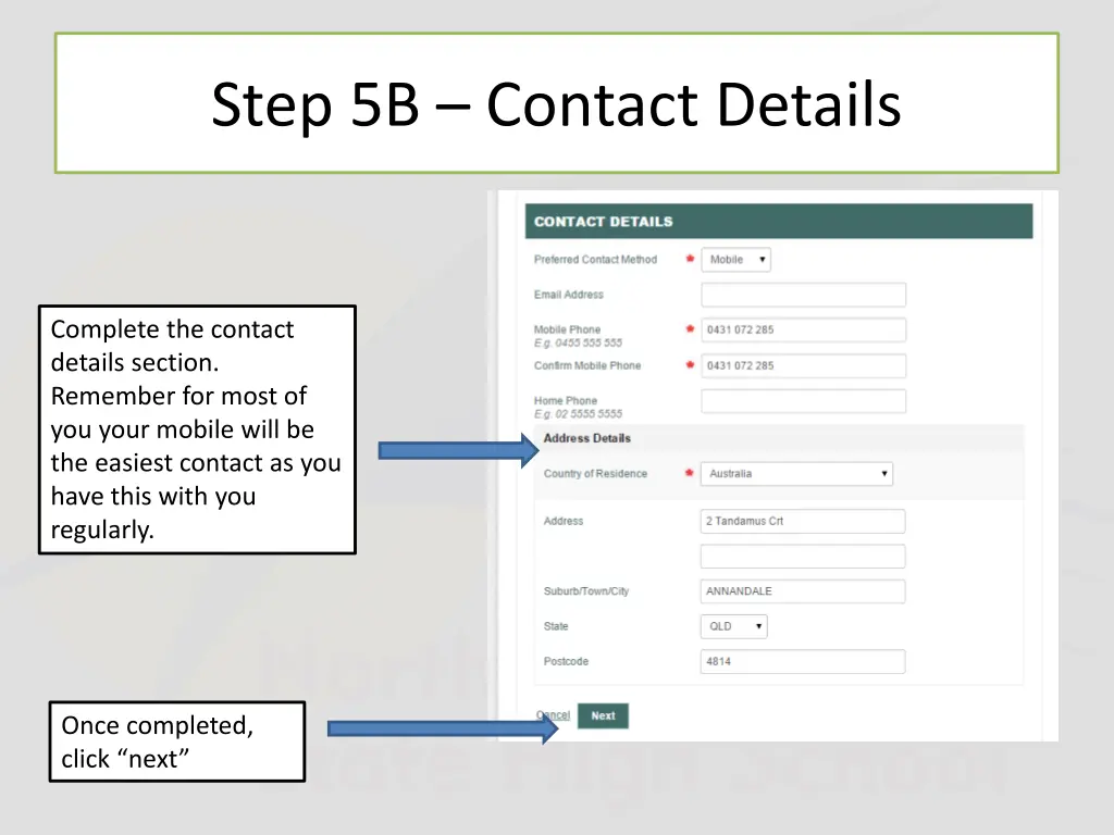 step 5b contact details