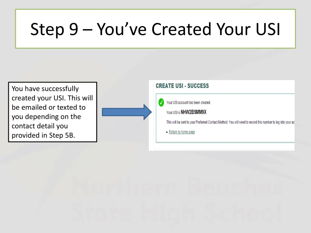 step 9 you ve created your usi