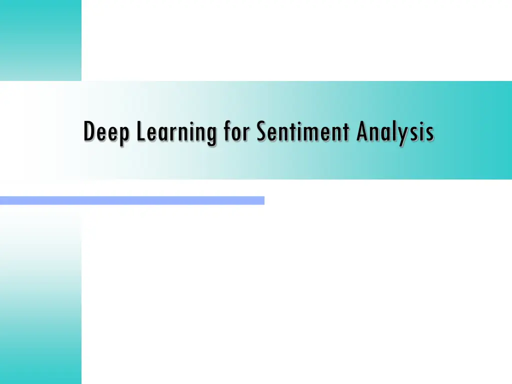 deep learning for sentiment analysis