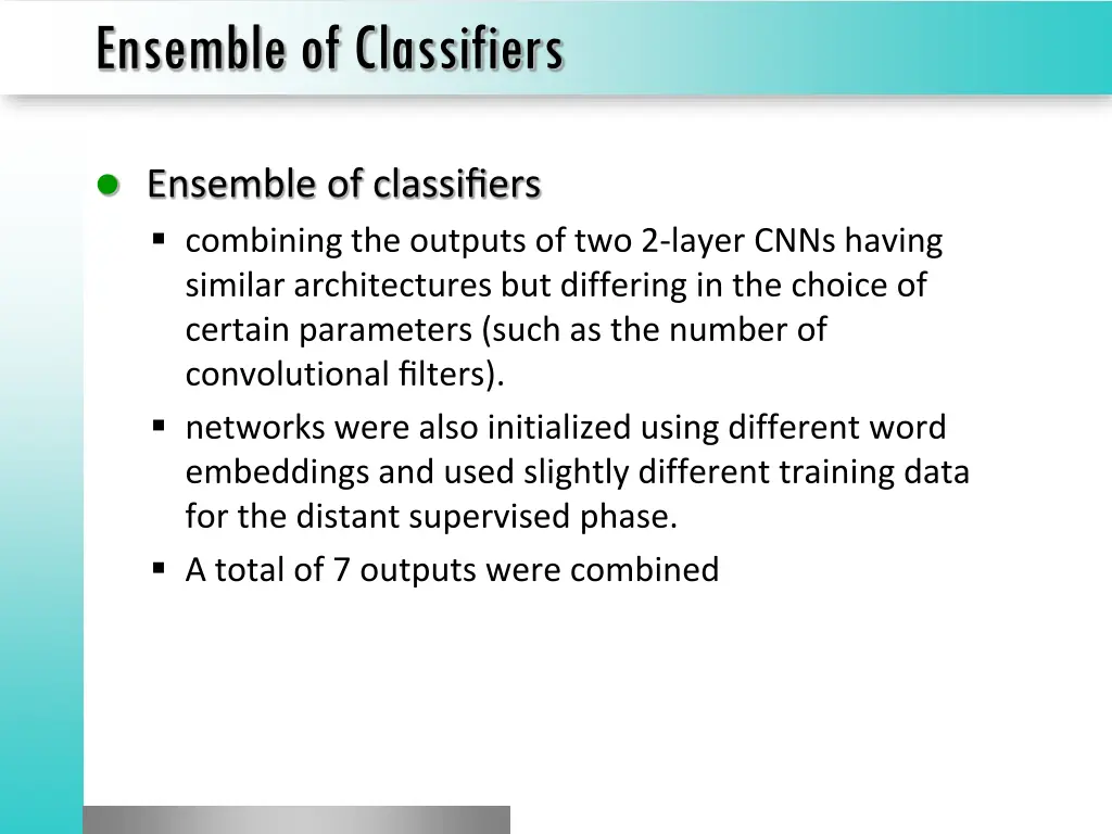 ensemble of classifiers