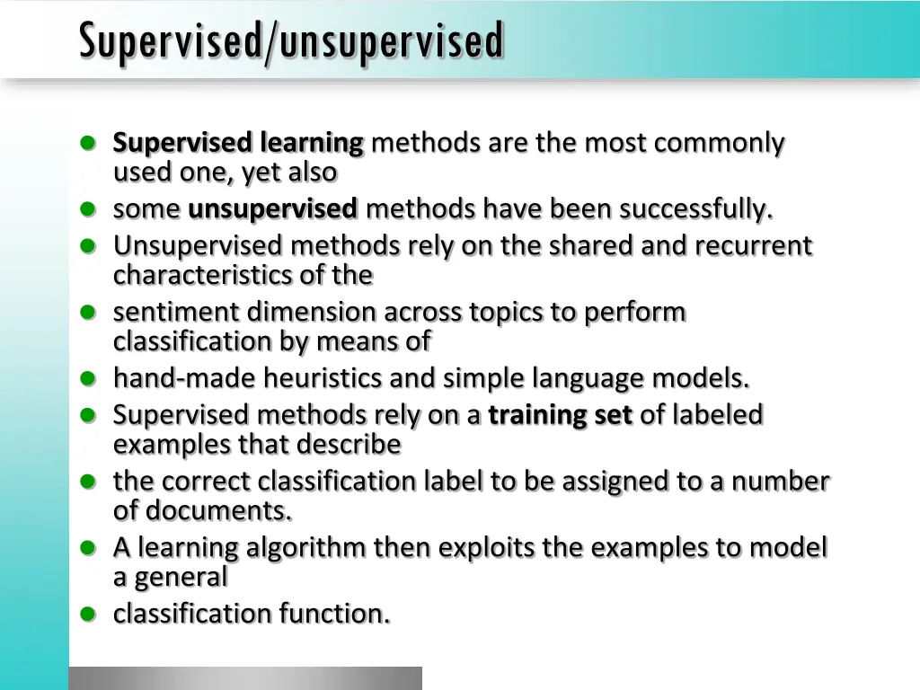 supervised unsupervised