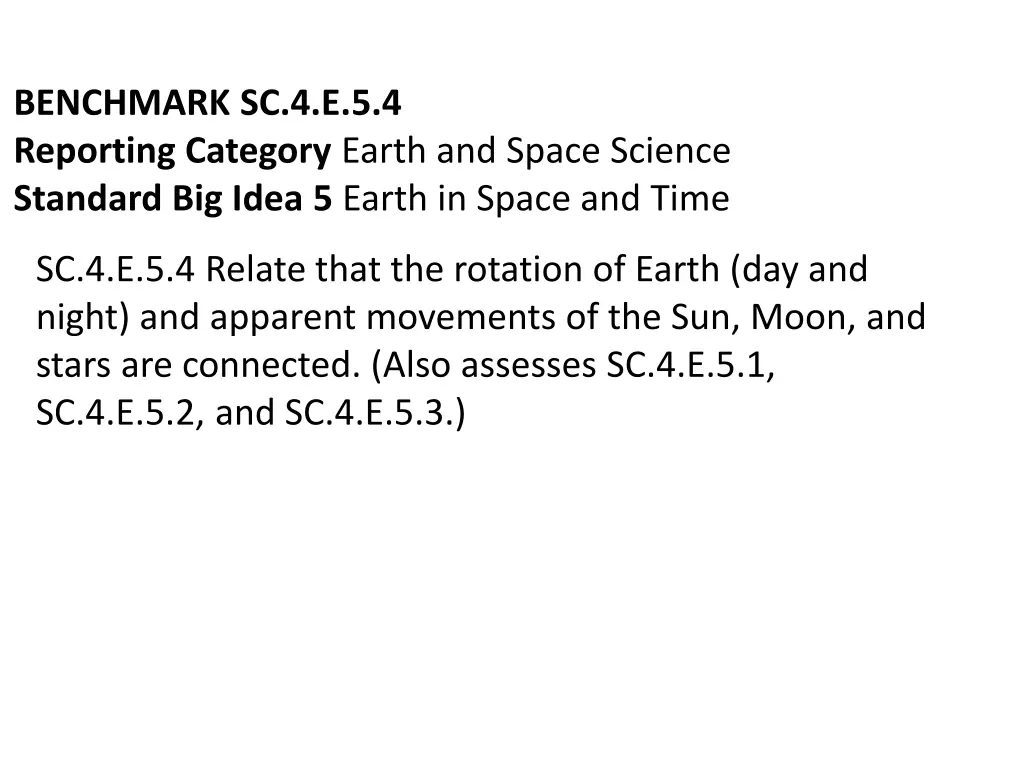 benchmark sc 4 e 5 4 reporting category earth