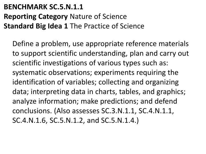 benchmark sc 5 n 1 1 reporting category nature