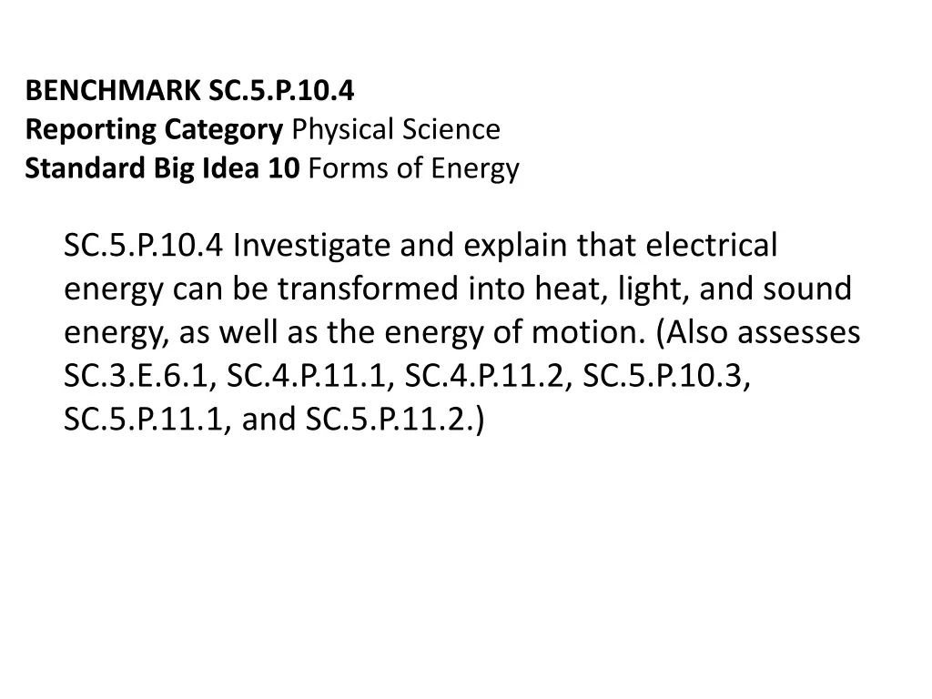 benchmark sc 5 p 10 4 reporting category physical