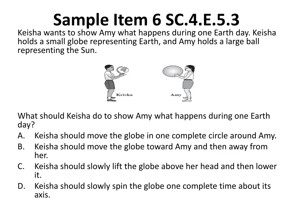 sample item 6 sc 4 e 5 3 keisha wants to show