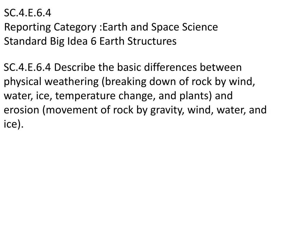 sc 4 e 6 4 reporting category earth and space