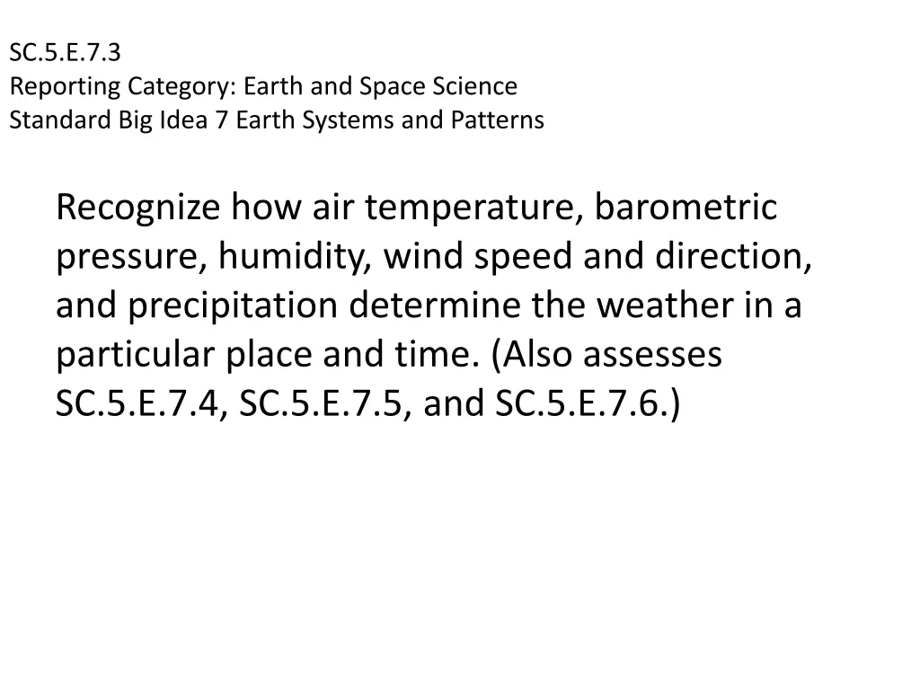 sc 5 e 7 3 reporting category earth and space