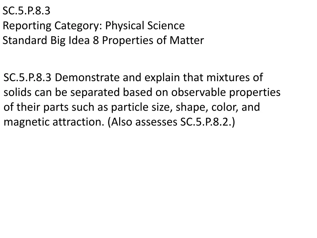 sc 5 p 8 3 reporting category physical science