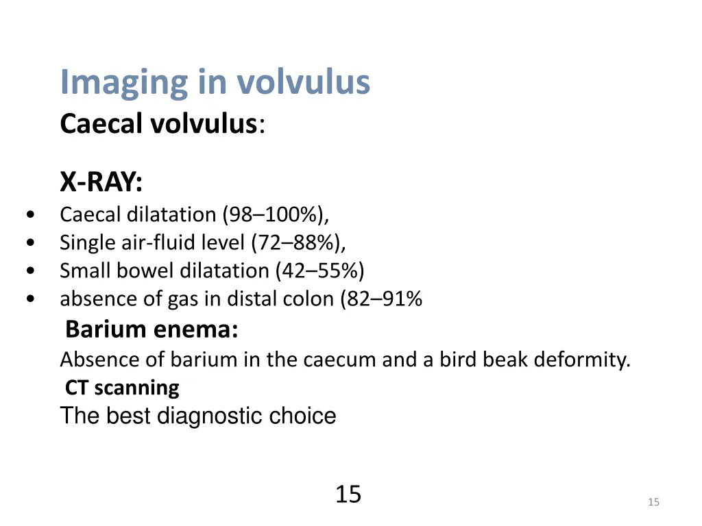 imaging in volvulus caecal volvulus