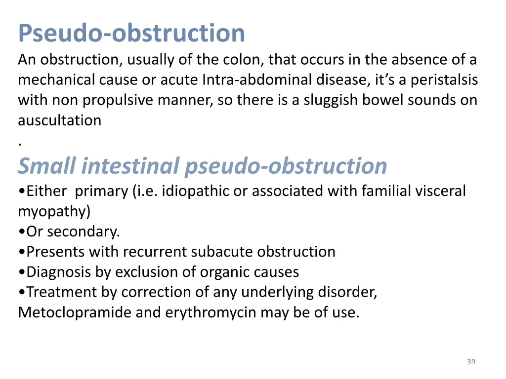 pseudo obstruction an obstruction usually