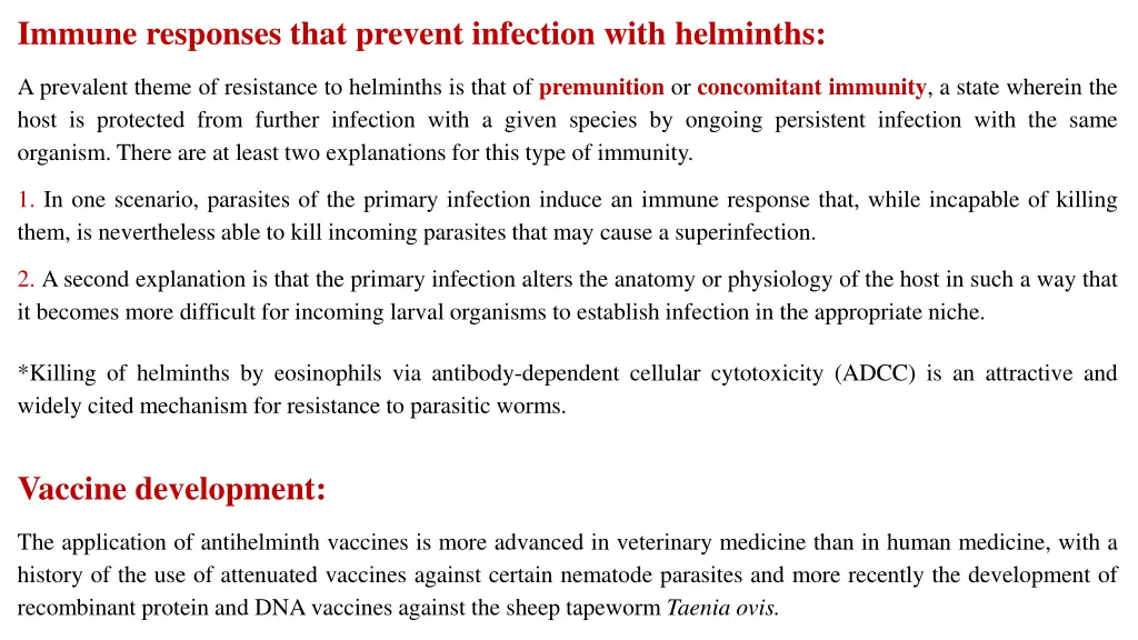 immune responses that prevent infection with