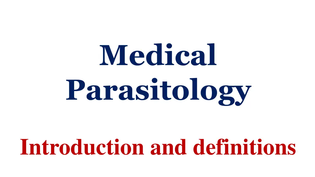 medical parasitology