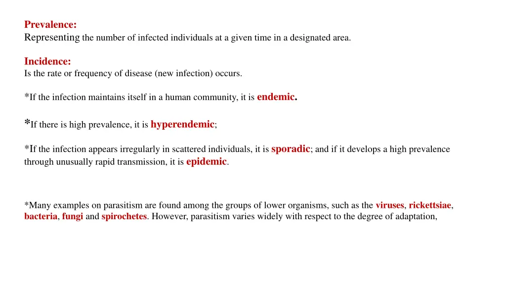 prevalence representing the number of infected