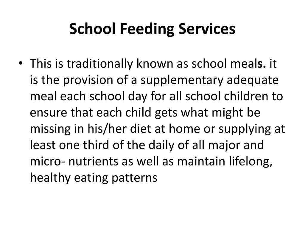 school feeding services