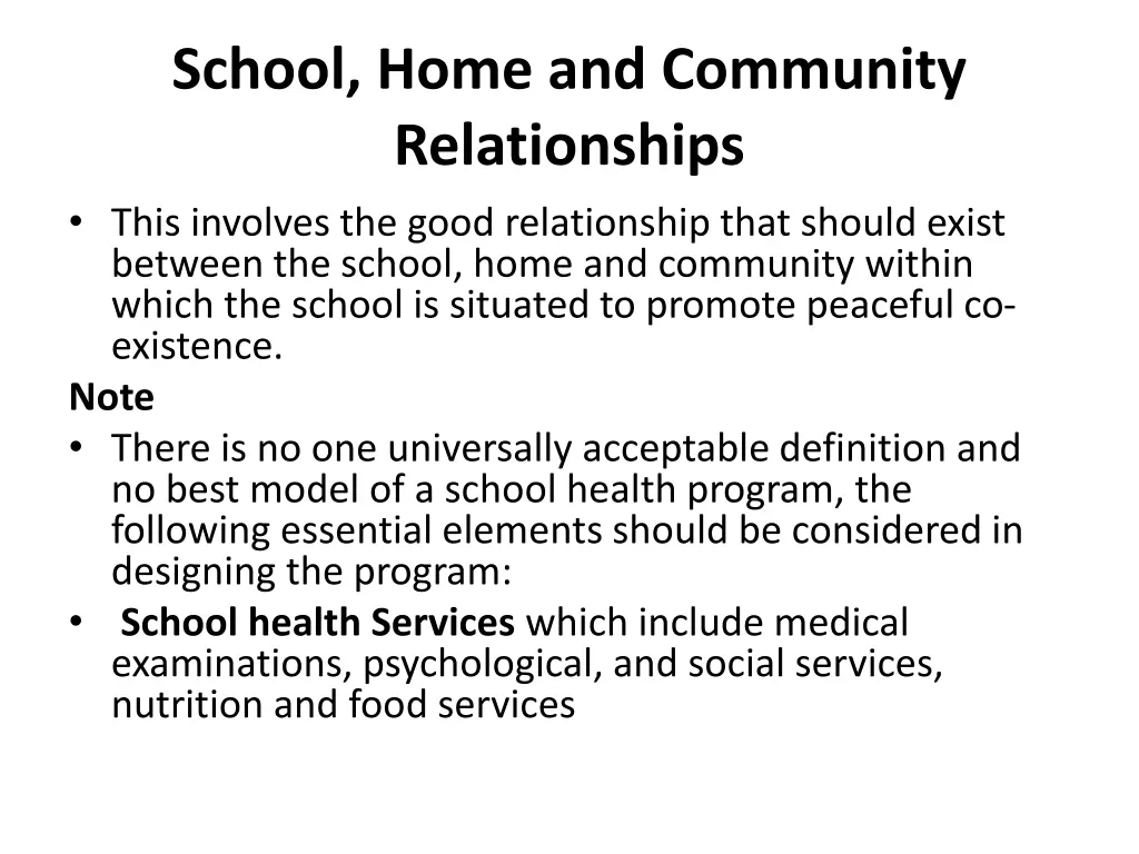 school home and community relationships this