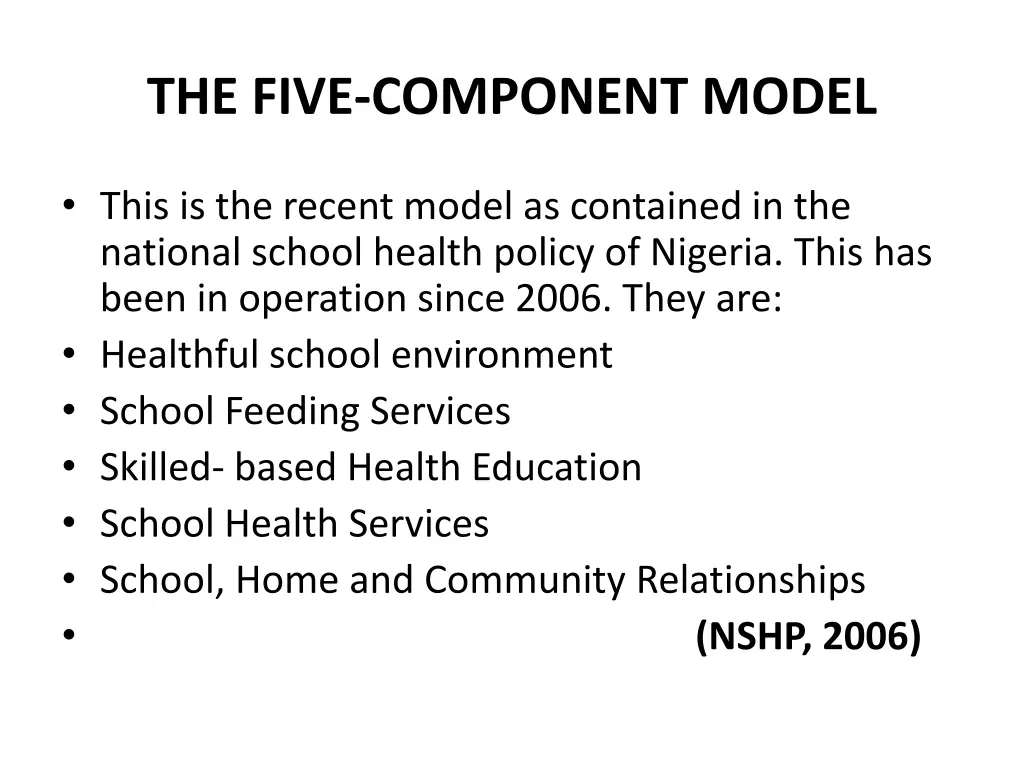 the five component model