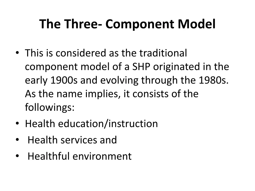 the three component model