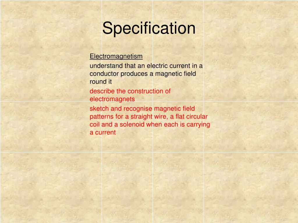 specification