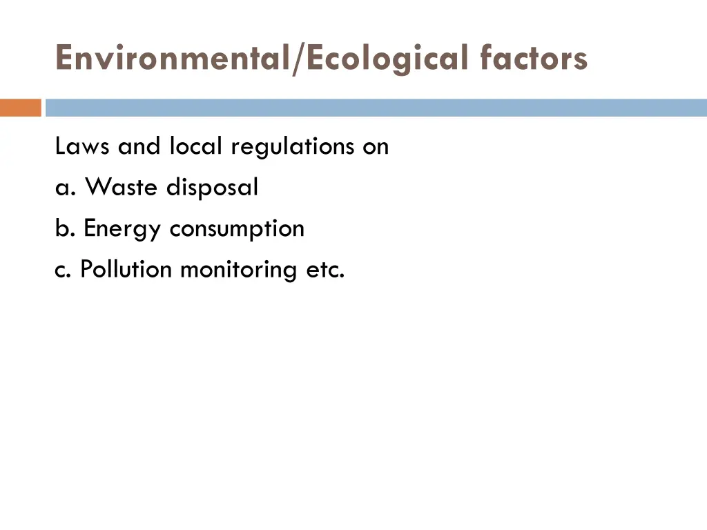 environmental ecological factors