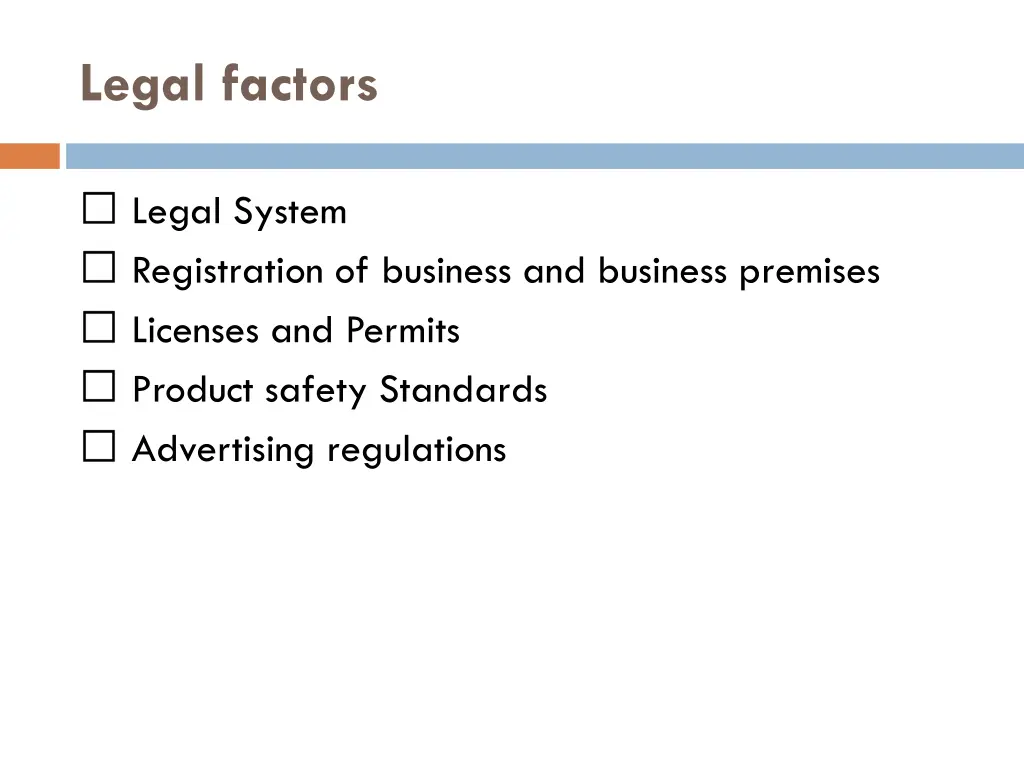 legal factors