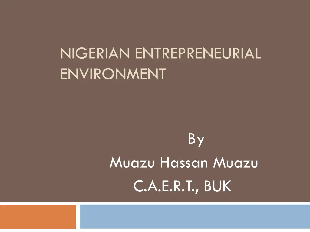 nigerian entrepreneurial environment