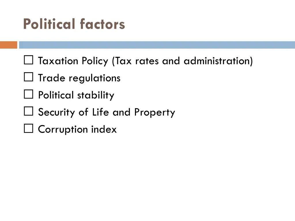 political factors