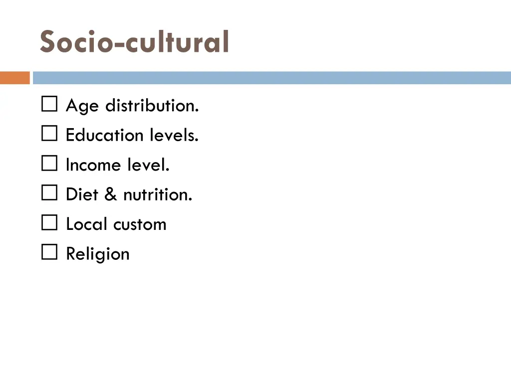 socio cultural