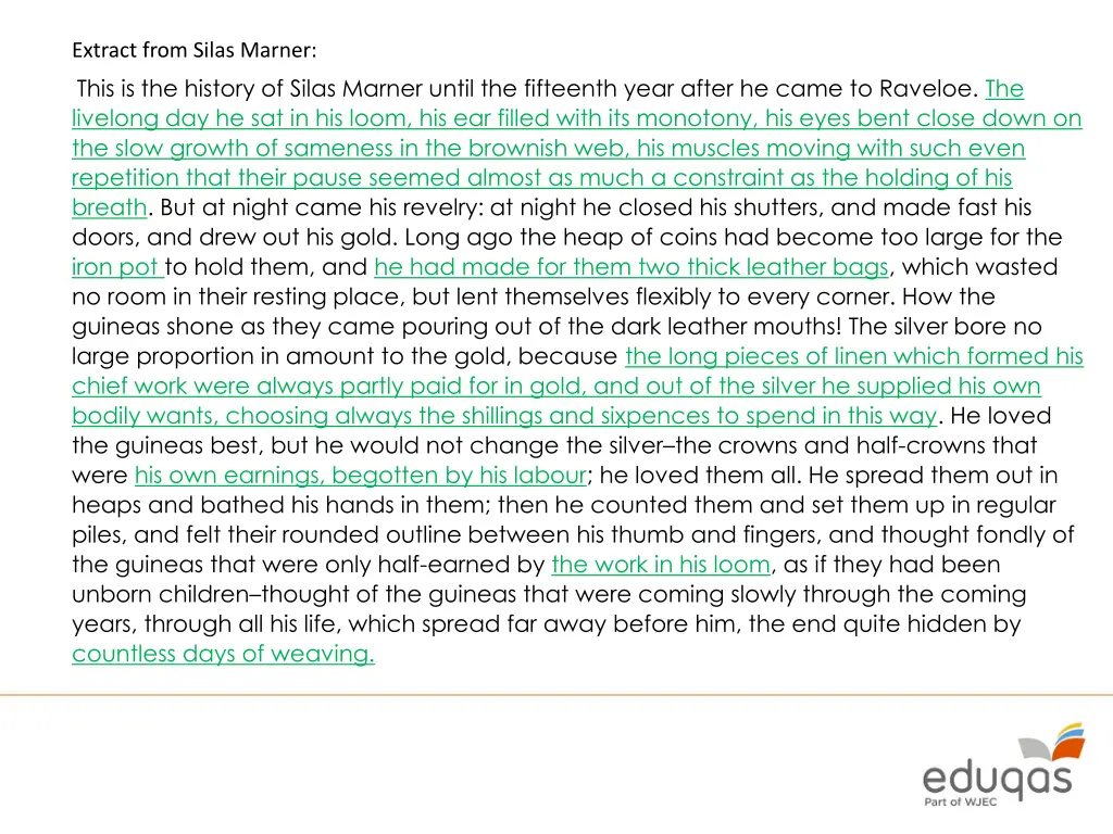 extract from silas marner this is the history 2