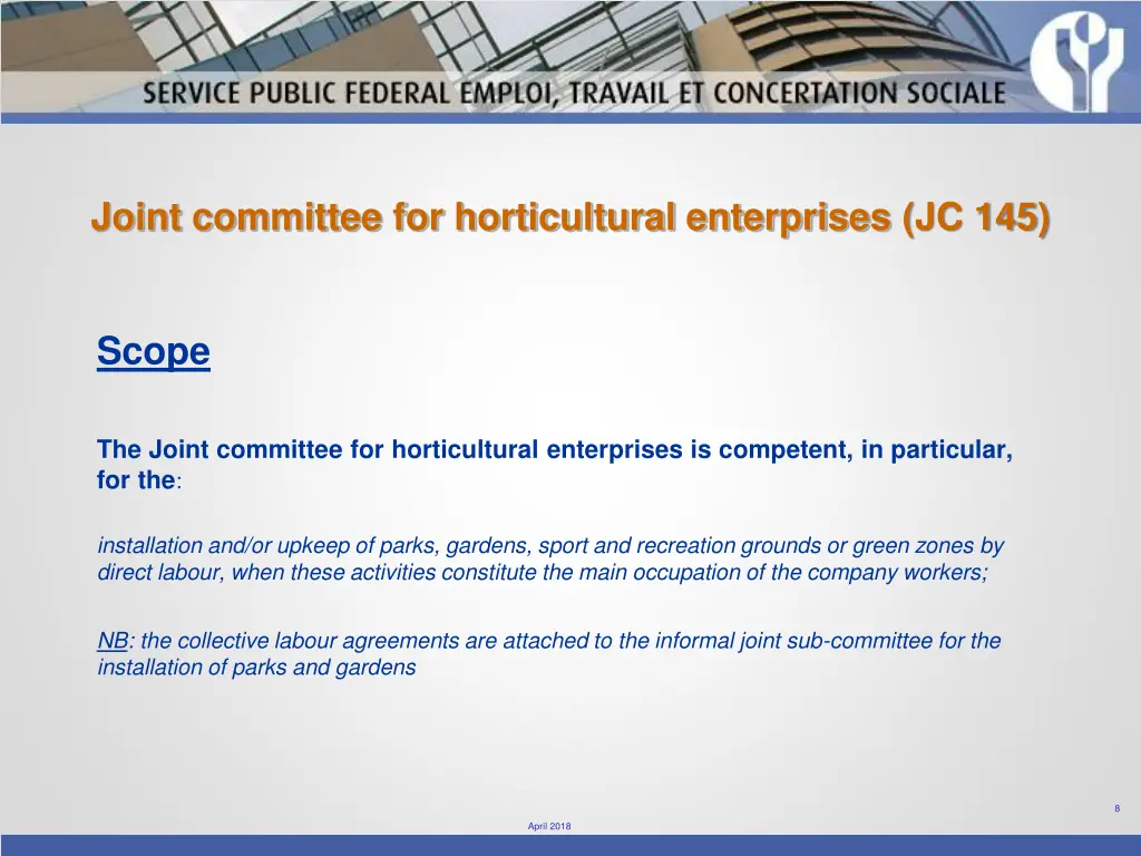 joint committee for horticultural enterprises