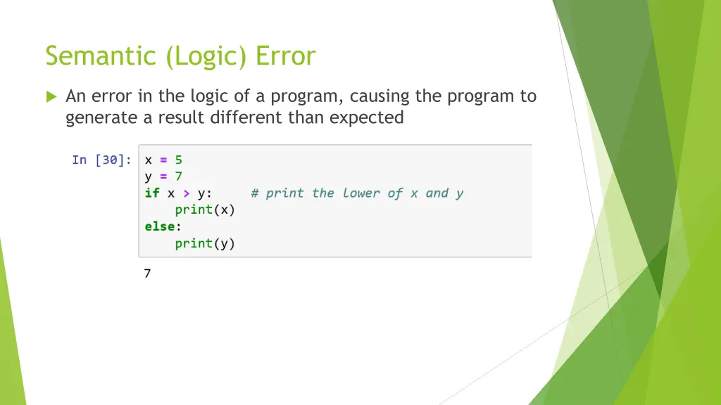 semantic logic error