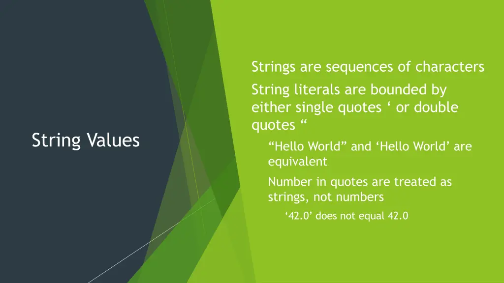 strings are sequences of characters string