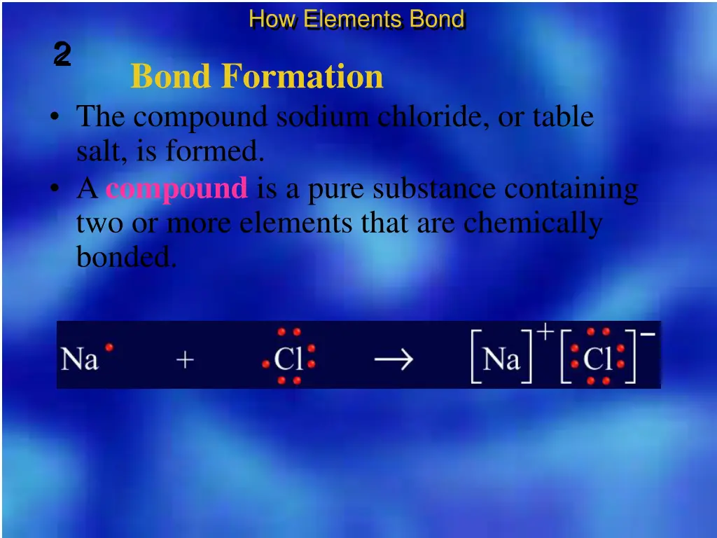 how elements bond 1