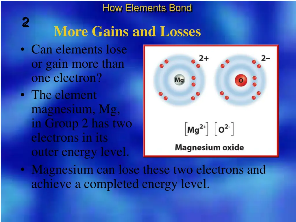 how elements bond 2