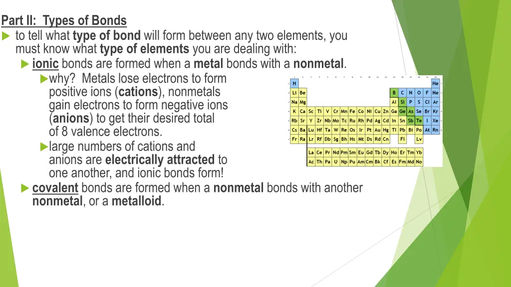 part ii types of bonds to tell what type of bond