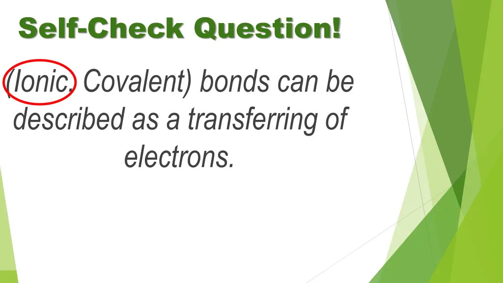 self check question ionic covalent bonds