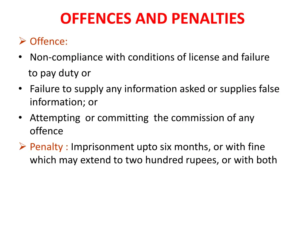 offences and penalties