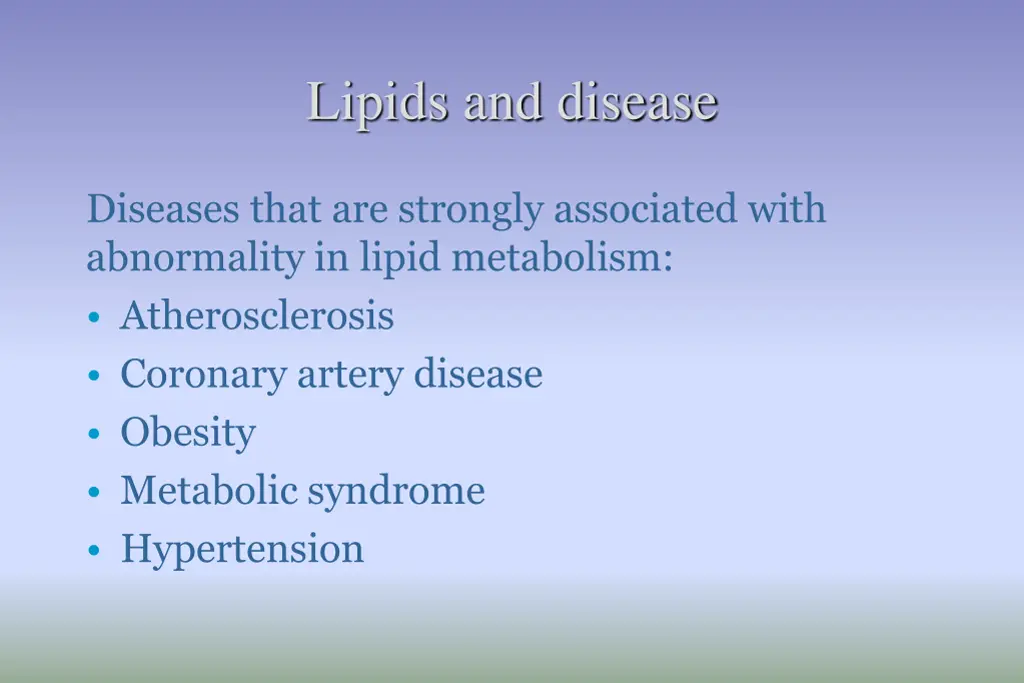 lipids and disease