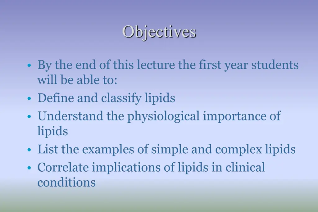 objectives