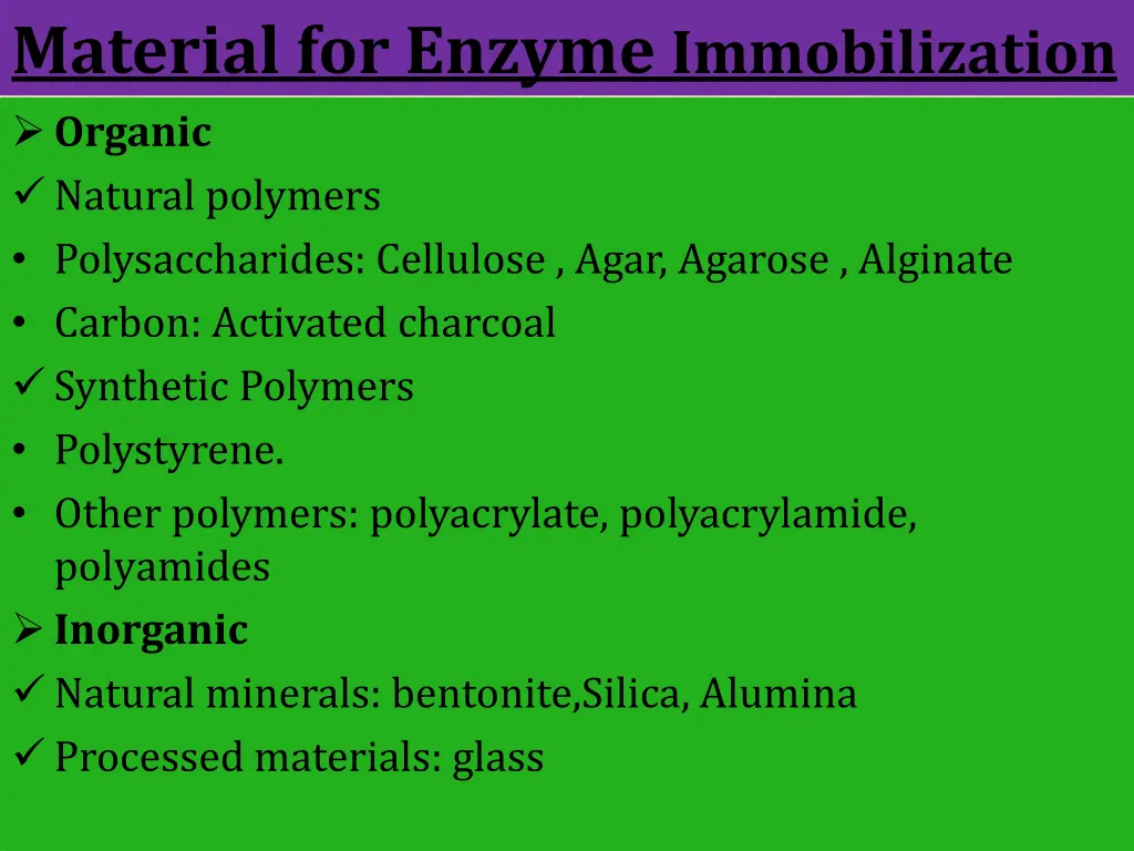 material for enzyme immobilization