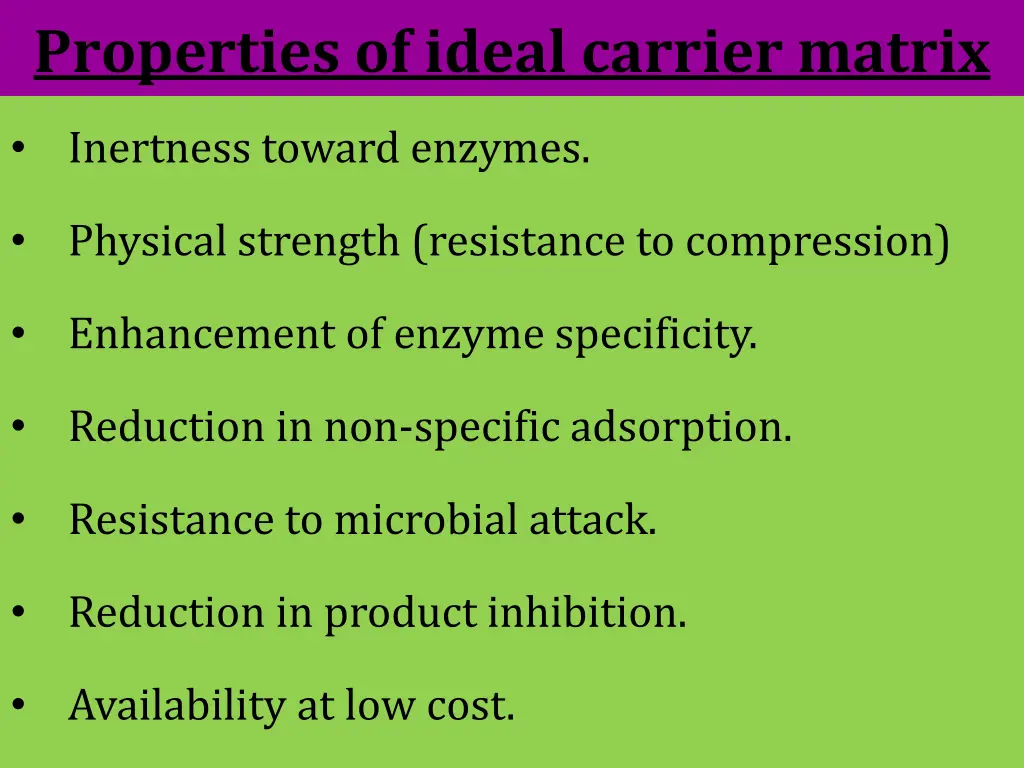 properties of ideal carrier matrix