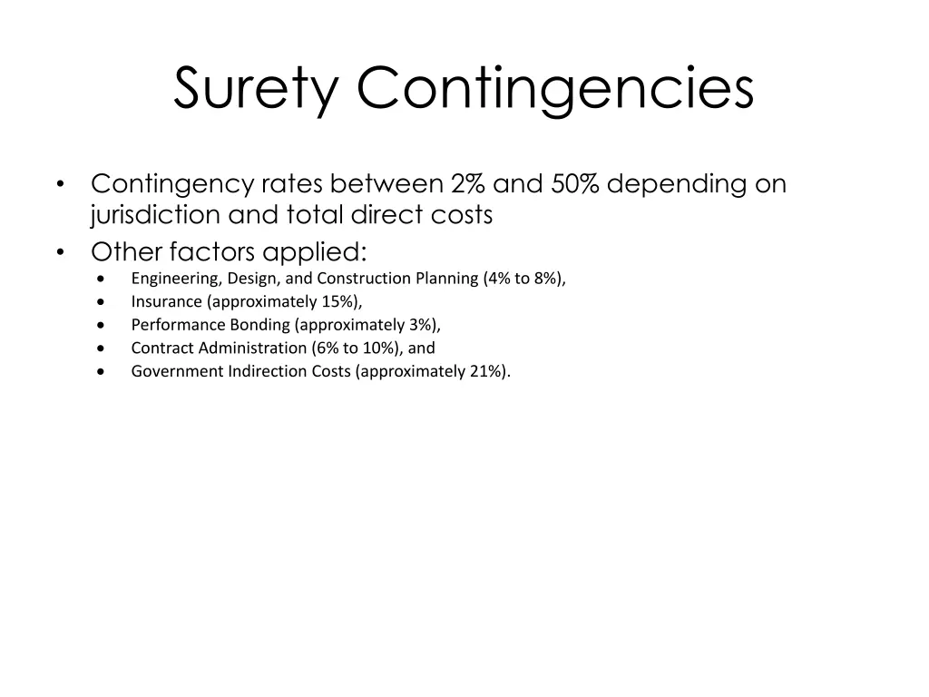 surety contingencies