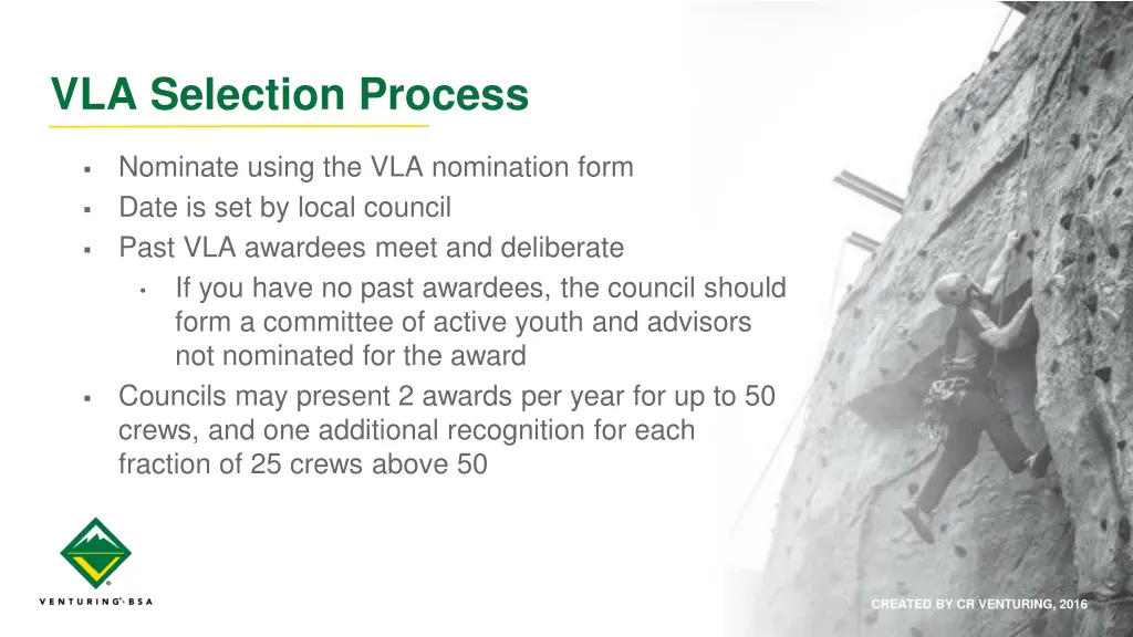 vla selection process