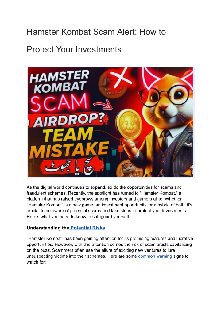 hamster kombat scam alert how to