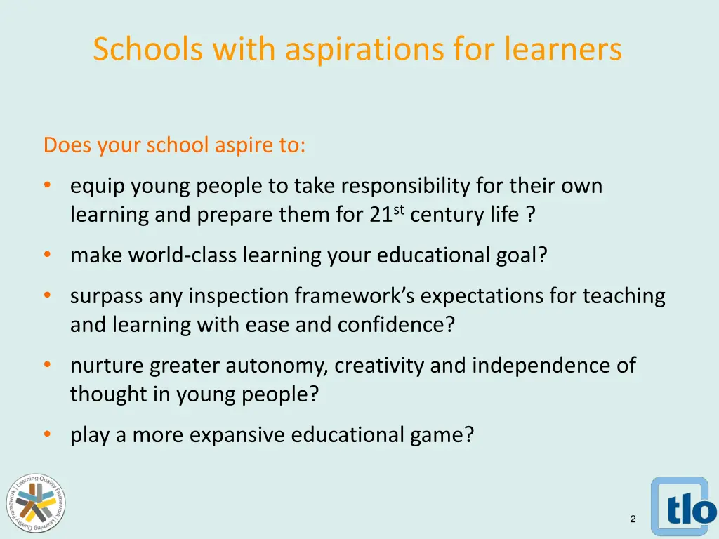 schools with aspirations for learners