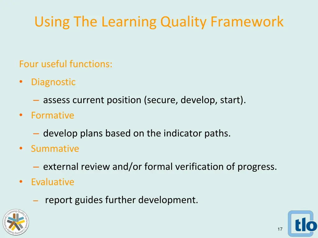 using the learning quality framework